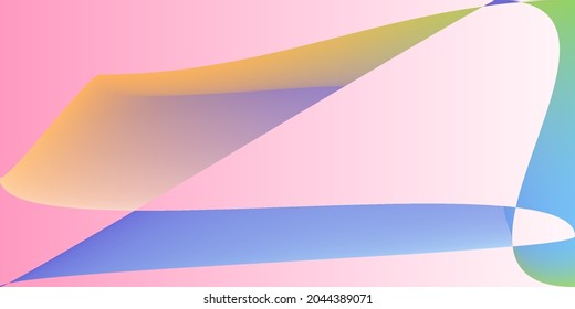 Technology Rainbow Shape Futuristic Modern Design. Psychedelic Dynamic Color Pink Illustration. Minimal Smooth Neon Layers Trendy Background. Digital Multicolor Modern Pastel Fluid Gradient Mesh.