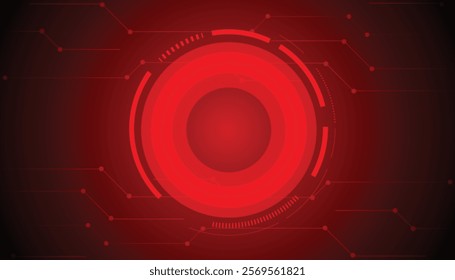 Technology red and Black background. neon effect. circuit board concept. Hi-tech digital technology.