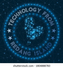 Technology from Redang Island. Futuristic geometric badge of the island. Technological concept. Round Redang logo. Vector illustration.