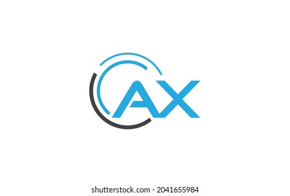 Technology related and simple circle logo design with AX letter