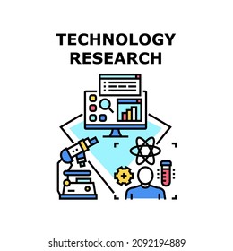 Technology research data. Network digital science. Futuristic cyber computer. Energy system vector concept color illustration
