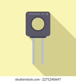 Technology resistor icon flat vector. Electric circuit. Computer energy