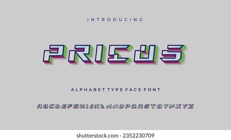 Technology Retro Alphabet Type Face Font