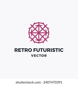 Technologie-Retro-futuristische Logo-Vektorgrafik