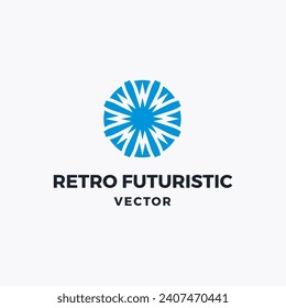 Vector de logotipo retro futurista de tecnología