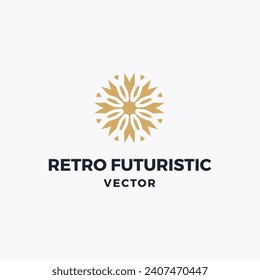 Vector de logotipo retro futurista de tecnología