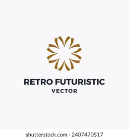 Technology retro futuristic Logo Vector