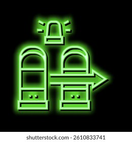 technology rfid for access neon light sign vector. technology rfid for access illustration