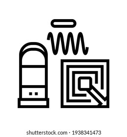 tecnología del vector de icono de línea rfid. tecnología de señalización rfid. símbolo de contorno aislado ilustración negra