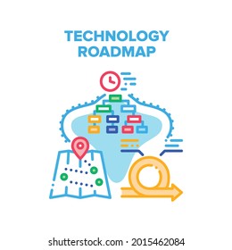 Technology Roadmap Vector Icon Concept Technology Stock Vector (Royalty ...