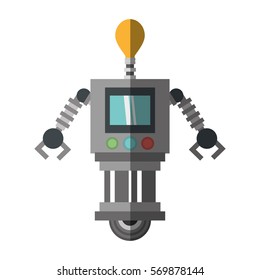technology robot bulb light display shadow vector illustration eps 10