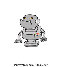 Technology robot cartoon drawing stamp