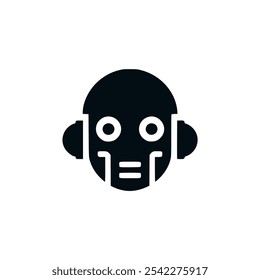 technology robot head science mechanic logo vector illustration template design