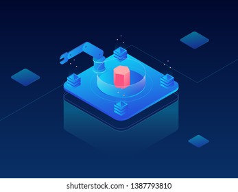 Technology Robots Lab Isometric Illustration 