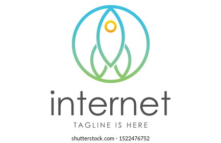 technology rocket logo design template
