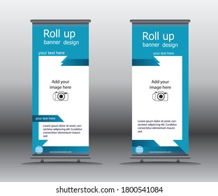 Technology roll up banner design vector template