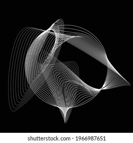 Technology round. Wave Logo . Design element . Abstract Geometric shape .