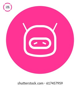 technology sad robot line vector icon