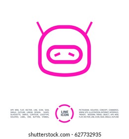 technology sad robot line vector icon