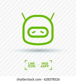 technology sad robot line vector icon
