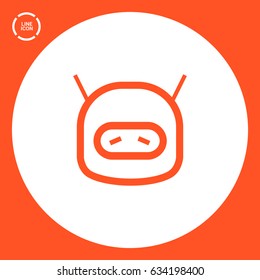 technology sad robot line vector icon