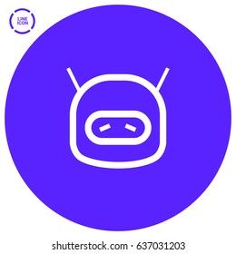 technology sad robot line vector icon