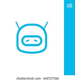 technology sad robot line vector icon