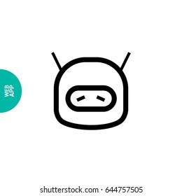 technology sad robot line vector icon