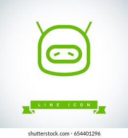 technology sad robot line vector icon