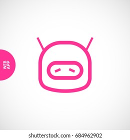 technology sad robot line vector icon