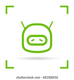 technology sad robot line vector icon