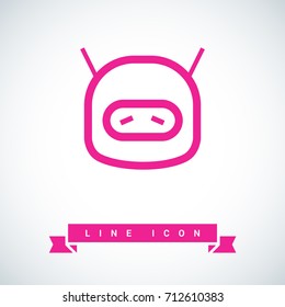 technology sad robot line vector icon