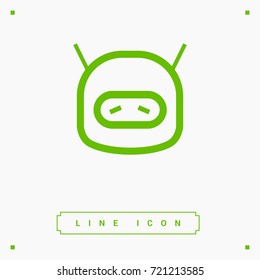 technology sad robot line vector icon