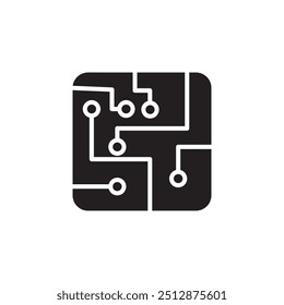 Technology scheme icon, Circuit board icon trendy style black illustration for web and app..eps