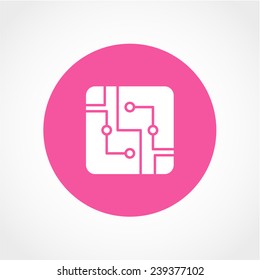 Technology scheme square symbol. Circuit board sign Icon Isolated on White Background