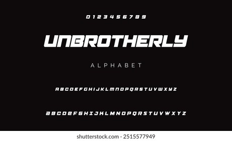 Technology science font, digital cyber alphabet made robotic style, uppercase letters A, B, C, D, E, F, G, H, I, J, K, L, M, N, O, P, Q, R, S, T, U, V, W, X, Y, Z numerals 0, 1, 2, 3, 4, 5, 6, 7, 8, 9