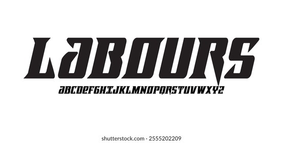 Technology science font, digital cyber alphabet made robotic style, uppercase letters A, B, C, D, E, F, G, H, I, J, K, L, M, N, O, P, Q, R, S, T, U, V, W, X, Y, Z numerals 0, 1, 2, 3, 4, 5, 6, 7, 8, 9