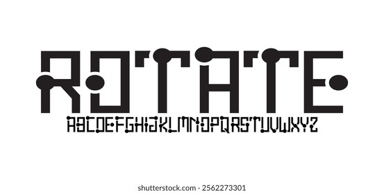 Technology science font, digital cyber alphabet made futurism style, Latin uppercase letters A, B, C, D, E, F, G, H, I, J, K, L, M, N, O, P, Q, R, S, T, U, V, W, X, Y, Z and Arab numerals 0, 1, 2, 3,
