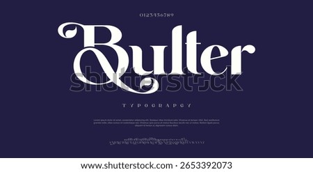 Technology science font, digital cyber alphabet made futurism style, Latin uppercase letters A, B, C, D, E, F, G, H, I, J, K, L, M, N, O, P, Q, R, S, T, U, V, W, X, Y, Z and Arab numerals 0, 1, 2, 3,