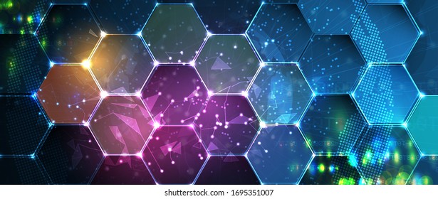 Technology science innovation background, idea of global business solution