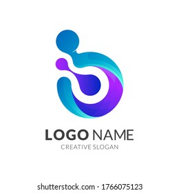 Technology and science logo design, modern 3d logo style