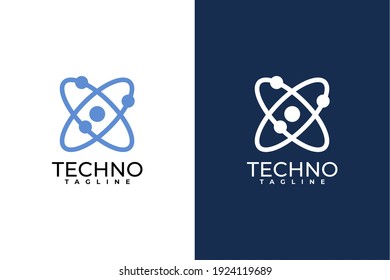 technology science logo vector template. orbit illustration. chemistry vector.