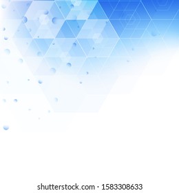 
Technology, science and medicine background. Abstract vector background. Blue triangles and hexagons. Geometric background.