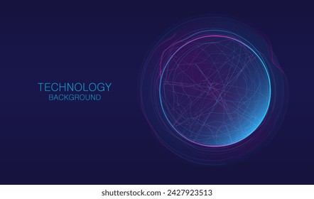 In: Technology and Science Vector. KI futuristischer runder Hintergrund.