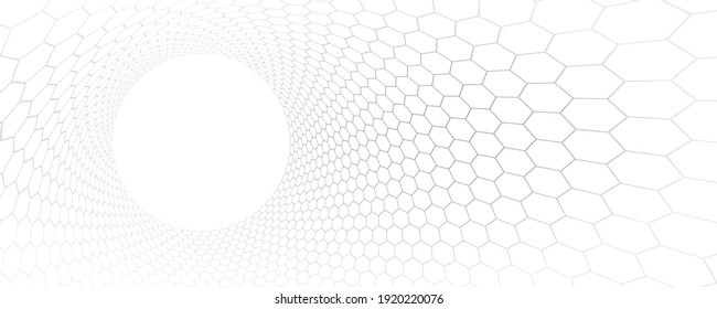 Technologie und Wissenschaft, Vektorhintergrund, technische Abstraktion mit Hexagons Messtechnik und digitaler Stil in 3D-Dimension, abstrakte Illustration.