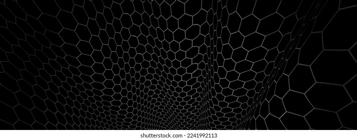 Technology and science vector background, tech abstraction with hexagons mesh electronics and digital style in 3D dimensional perspective, abstract illustration.