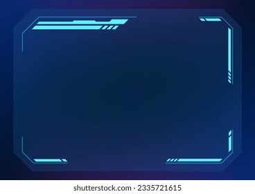Pantalla tecnológica que combina elementos geométricos interesantes Es una pantalla adecuada para el trabajo tecnológico. Ilustración vectorial moderna. tono azul oscuro