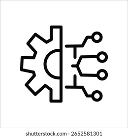 Symbole des Technologiesektors Einfache Linienvektorgrafik.