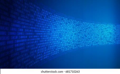 Technology Security Binary Number Code Vector Background. Abstract Digital Password Encoder Protection Illustration.
