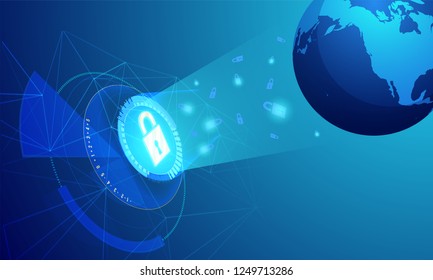 Technology security concept. Cyber security background.